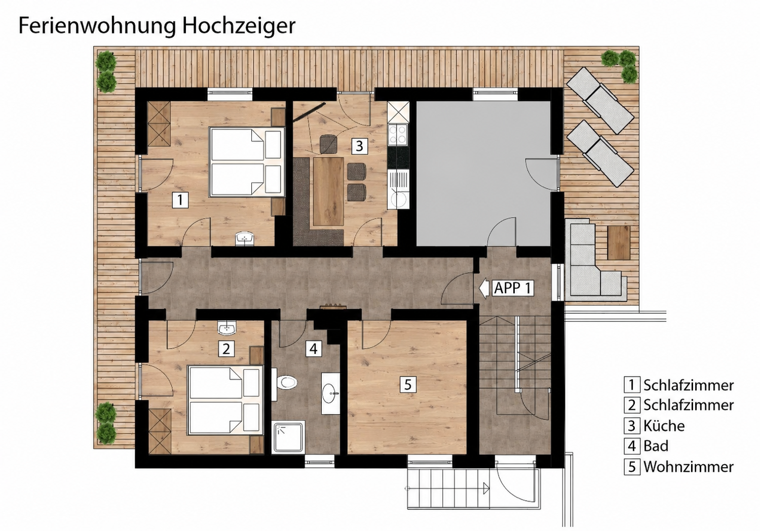 Grundriss der Ferienwohnung Hochzeiger