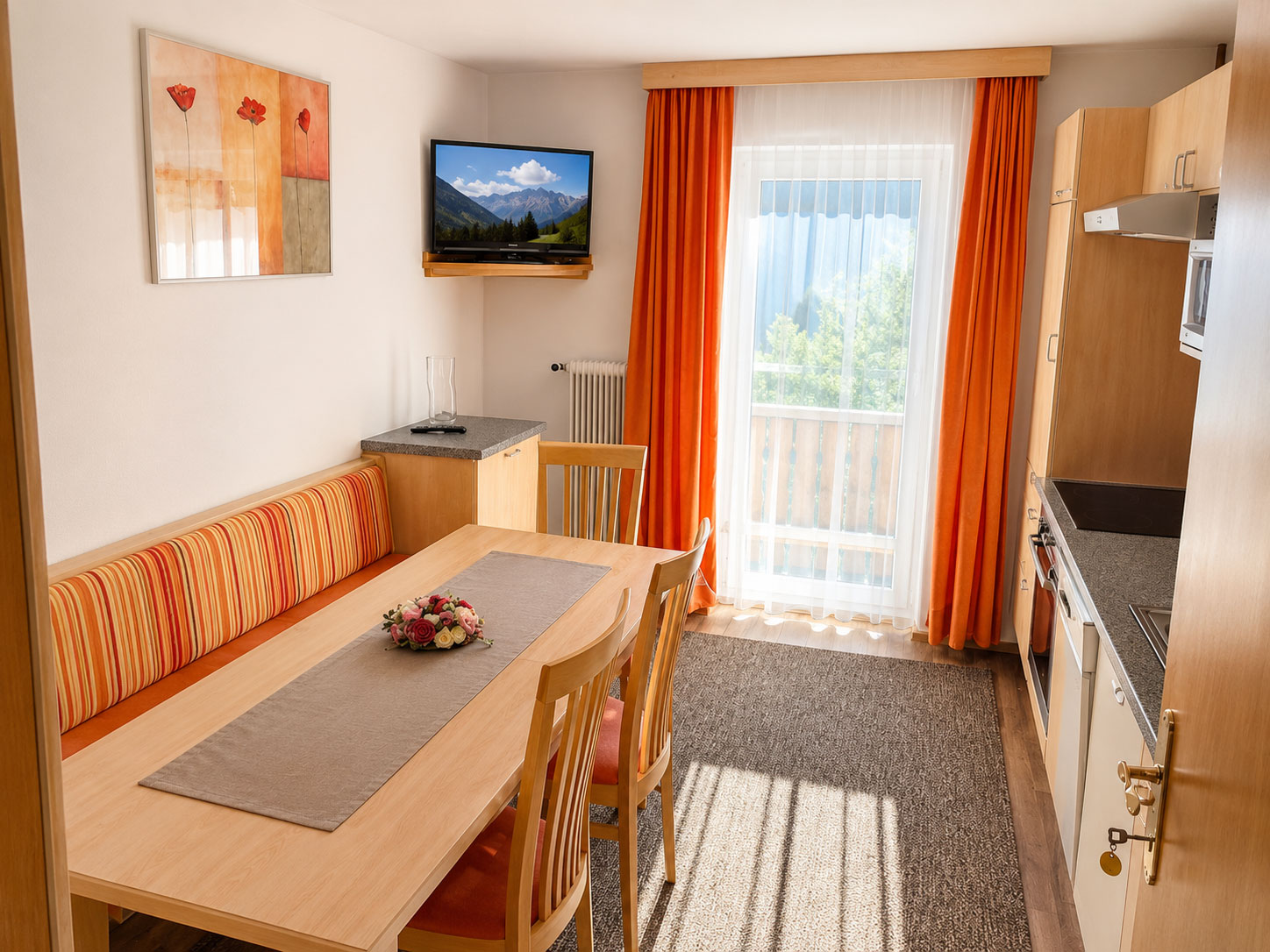 Wohnküche der Ferienwohnung Hochzeiger
